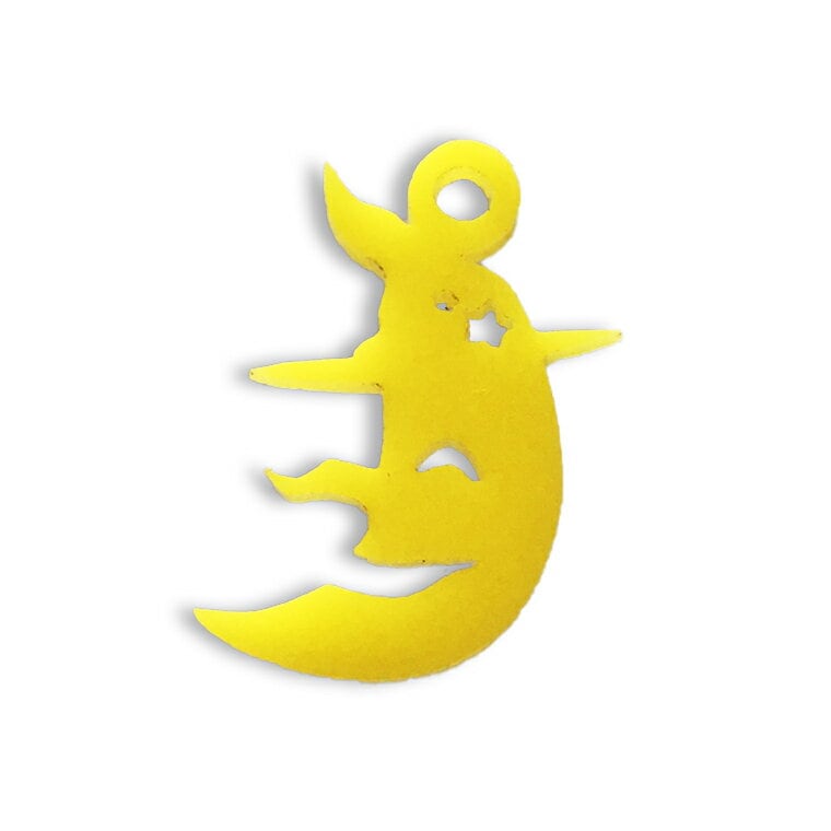 アクリルチャーム 月の顔 3cm 厚さ2mm 選べる豊富なカラー アンシャンテラボ / ハロウィン 三日月 ムーン フェイス アクセサリーパーツ ピアス イヤリング ブレスレットハンドメイド材料 レジン資材【ゆうパケット対応】