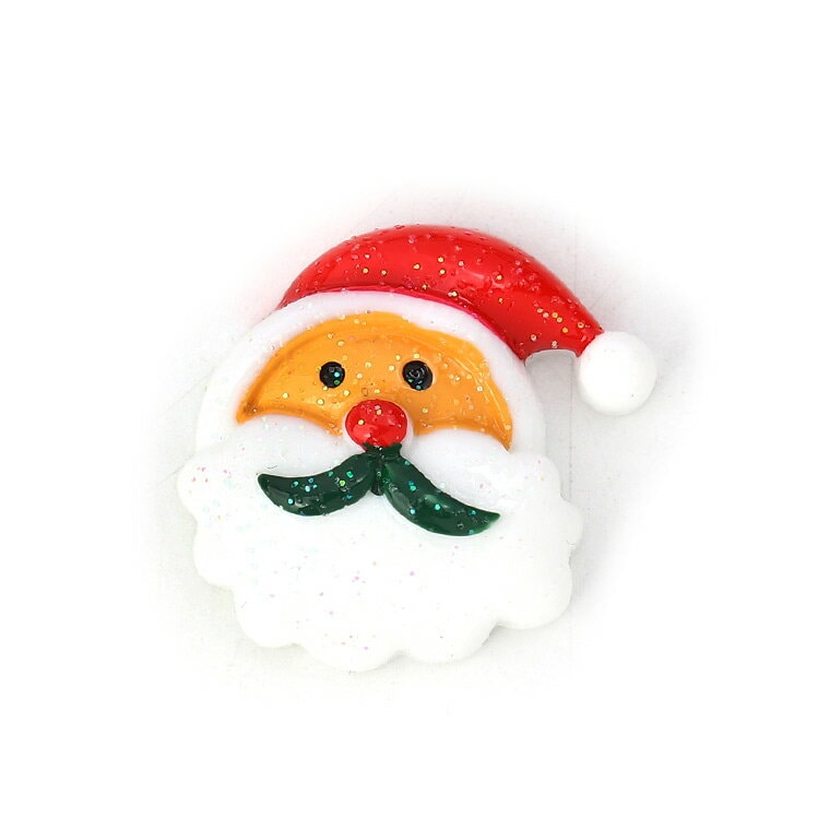 2個入 約27 27 9mm プラスチックカボション ひげのサンタクロース Xmas クリスマス オーナメント 装飾 樹脂パーツ 貼り付けパーツ 埋め込み 素材 ラメ きらきら デコパーツ セッティングパーツ 装飾パーツ アクセサリーパーツ ハンドメイド材料 ゆうパケット対応