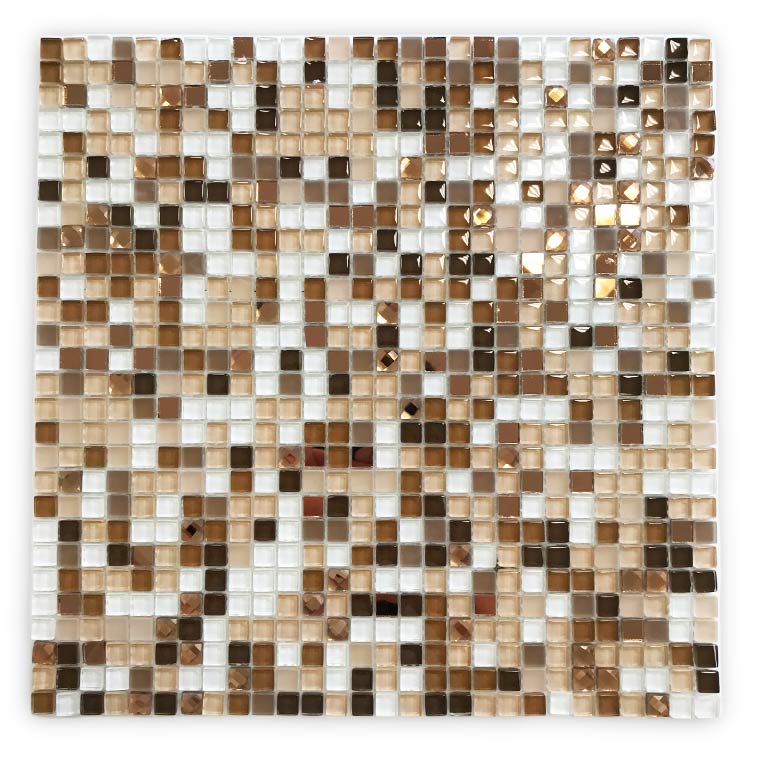 10mm×10mm×4mm 784個入 ガラスタイル ブラウン系ミックス / お得