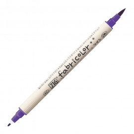 【呉竹】ZIG FABRICOLORツイン バイオレット（1個入）/布用 名前書き 学校用品 布ぬりえ 塗り絵 上靴 イラスト デザイン ファブリック ジグ  軟筆 細芯 筆ペン ペン マーカー 細書
