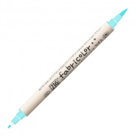 【呉竹】ZIG FABRICOLORツイン ブルーボネット（1個入）/布用 名前書き 学校用品 布ぬりえ 塗り絵 上靴 イラスト デザイン ファブリック ジグ  軟筆 細芯 筆ペン ペン マーカー 細