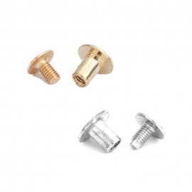 5個入 スタッズパーツ 8mm×7mm ネジ式 円形 シルバー ゴールド / レザークラフト 飾りカシメ ねじ式 銀 シルバートン 金 金メッキ 装飾パーツ 金具 ハンドメイド材料 【ゆうパケット対応