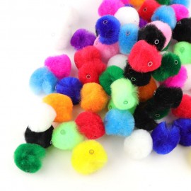 20mm アソート20個入 化繊製 ポンポン ボンボン 穴有り / ぼんぼん ぼん天 ボン天 ハンドメイド用品 アクセサリー材料 手作り 手芸用品 ぽんぽん パーツ 毛玉 カラフル MIX ミックス【