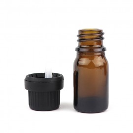 5ml 1個入 遮光瓶 茶色 ドロッパー付 21mm×50mm Φ10.5mm / 遮光ビン ガラスボトル ガラス製 保存用 ブラウン アロマオイル エッセンシャルオイル 精油 蓋付 ガラス瓶 キャリ