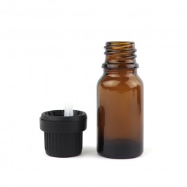 10ml 1個入 遮光瓶 茶色 ドロッパー付 25mm×57.5mm Φ10.5mm / 遮光ビン ガラスボトル ガラス製 保存用 ブラウン アロマオイル エッセンシャルオイル 精油 蓋付 ガラス瓶 