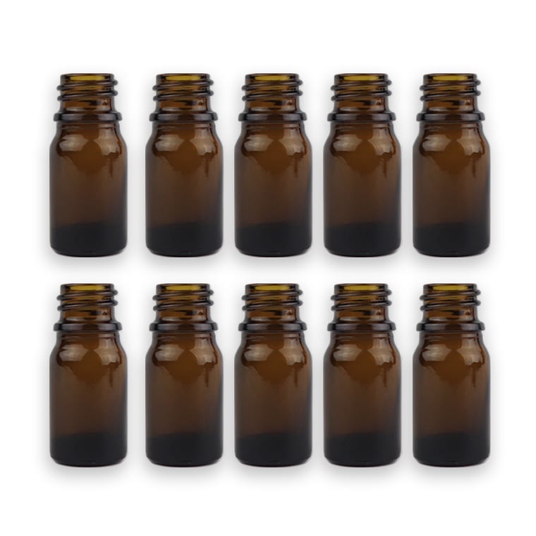 5ml 10本セット 遮光瓶 茶色 ドロッパー付 21mm×50mm Φ10.5mm / 遮光