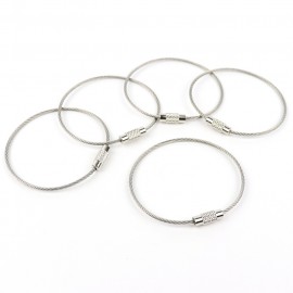 5個入 約150mm×1.5mm ワイヤーキーリング シルバー / キーホルダーパーツ ループ ハンドメイド材料【ゆうパケット対応】|アクセサリーパーツ|その他