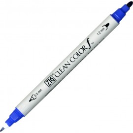 【呉竹】ZIG クリーンカラーf ブルー 1個入/ ツイン タイプ ポップ ぺん カラー イラスト レタリング 塗り絵  日記 手紙 手帳 絵画 絵手紙 絵 材料 水性 顔料 kuretake くれた