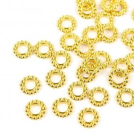約10mm 10個入 メタルビーズ デイジー ゴールド 穴約 4.5mm / 金メッキ アクセサリー ブレスレット スペーサーハンドメイド材料【ゆうパケット対応】|ビーズ|その他