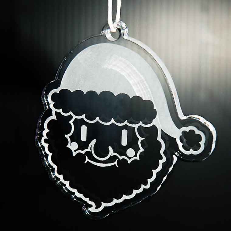 アクリル製 クリスマスオーナメント 3mm厚 サンタクロース アンシャンテラボ / 紐付き Xmas 飾り 装飾 ツリー飾り デコレーション 【無料ギフトボックス付】【ゆうパケット対応】