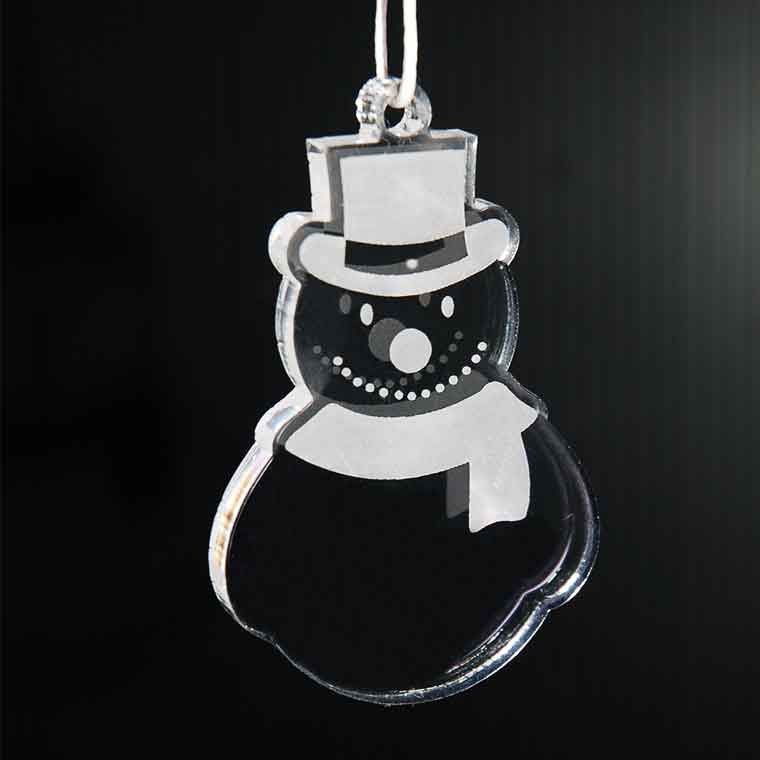 アクリル製 クリスマスオーナメント 5mm厚 雪だるま アンシャンテラボ / 紐付き Xmas 飾り 装飾 ツリー飾り デコレーション 【無料ギフトボックス付】【ゆうパケット対応】