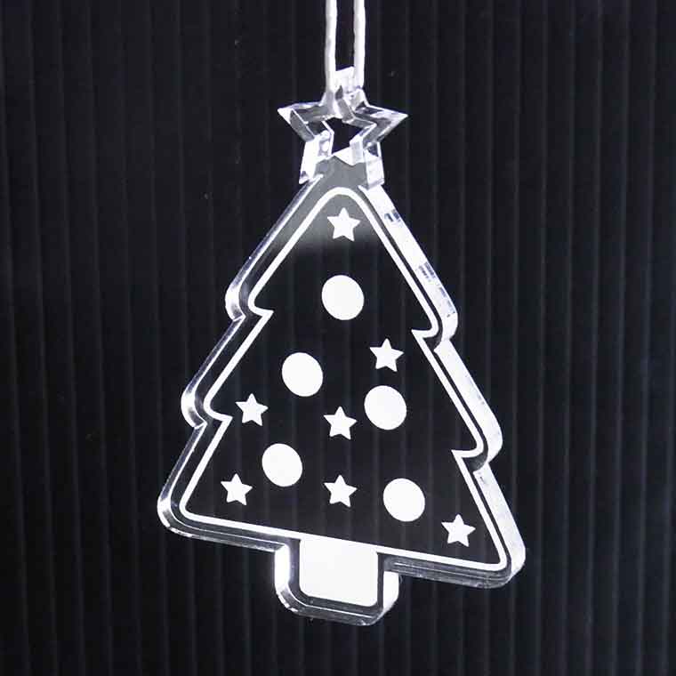 アクリル製 クリスマスオーナメント 5mm厚 ツリー アンシャンテラボ / 紐付き Xmas 飾り 装飾 ツリー飾り デコレーション 【無料ギフトボックス付】【ゆうパケット対応】