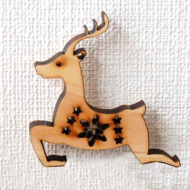 アンシャンテラボ 木製 クリスマスオーナメント 6mm厚 トナカイ / オリジナル商品 紐付き Xmas 飾り 装飾 ツリー飾り デコレーション  【無料ギフトボックス付】【ゆうパケット対応】|オーナ
