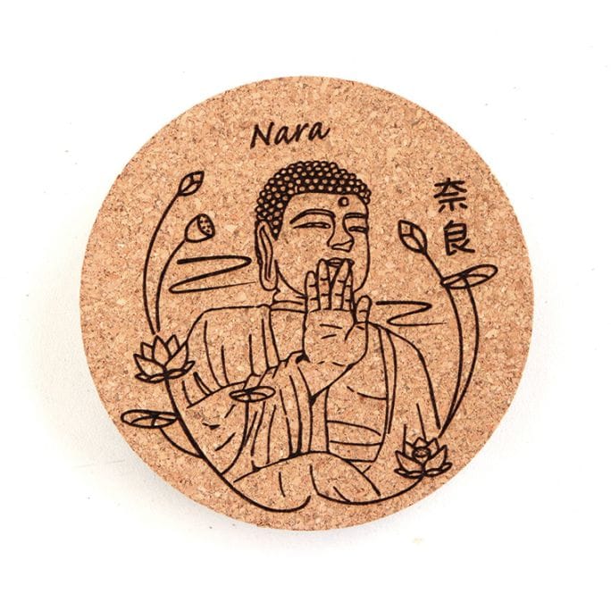 コルク製 丸コースター 奈良の大仏 90×4.5mm 奈良のおみやげ アンシャンテラボ / 奈良県グッズ nara deer 和風 和柄 coaster お土産 おみやげ OMIYAGE【ゆうパケット対応】