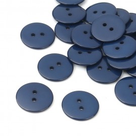 直径約23mm 10個入 樹脂ボタン円形 2つ穴 紺碧 穴2.5mm / シンプル 手芸 縫製 ぼたん 二つ穴 ハンドメイド材料【ゆうパケット対応】|ボタン|その他