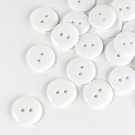 直径約15mm 20個入 樹脂ボタン円形 2つ穴 ホワイト 穴2.1mm / シンプル 手芸 縫製 ぼたん 二つ穴 ハンドメイド材料【ゆうパケット対応】|ボタン|その他