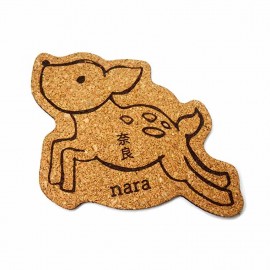 奈良のおみやげ かたどりコルクコースター 走る鹿 約12.5×8.5×0.3cmアンシャンテラボ /奈良県 nara deer 和風 和柄 coaster お土産 おみやげ OMIYAGE【ゆうパケッ