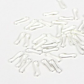 100個入 13mm×4mm 板幅1.2mm 板ナスカン ホワイトシルバー / キーホルダー キーケース ストラップ キーリング 留め金具 板ナス 豆ナス ピンフック 甲丸スナップ ハンドメイド 手作