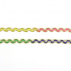 【在庫限り】幅4mm×長さ1m なみなみ アラビアン ラメ 手芸用ブレード グラデーション カラフル / ハンドメイド 手作り テープ リボン 装飾 衣装 デコ【ゆうパケット対応】|レース・リボン・テ