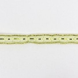 【在庫限り】幅12mm×長さ1m ラメ 手芸用ブレード ゴールド ホワイト / ハンドメイド 手作り テープ リボン 装飾 衣装 デコ【ゆうパケット対応】|レース・リボン・テープ|その他