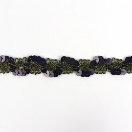【在庫限り】幅15mm×長さ1m 手芸用ブレード ラメ スパンコール ネイビー ブラック ゴールド / ハンドメイド 手作り テープ リボン 装飾 衣装 デコ【ゆうパケット対応】|レース・リボン・テー