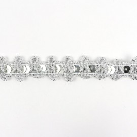 【在庫限り】幅20mm×長さ1m キラキラ ラメ スパンコール 手芸用ブレード シルバー / ハンドメイド 手作り テープ リボン 装飾 衣装 デコ【ゆうパケット対応】|レース・リボン・テープ|その他
