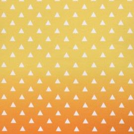 三角模様 グラデーション 幅110cm 長さ10cm オックス生地 / 布 綿100％ オレンジ イエロー 橙 黄色 山吹 手作り ハンドメイド材料 資材 【ゆうパケット対応】|手芸・ソーイング材料|