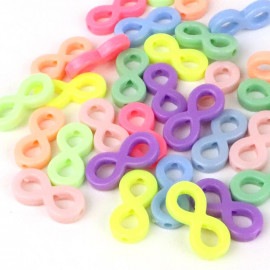 30個入 約21mm×10mm アソート アクリルビーズ インフィニティ パステルカラー【ゆうパケット対応】|ビーズ|その他