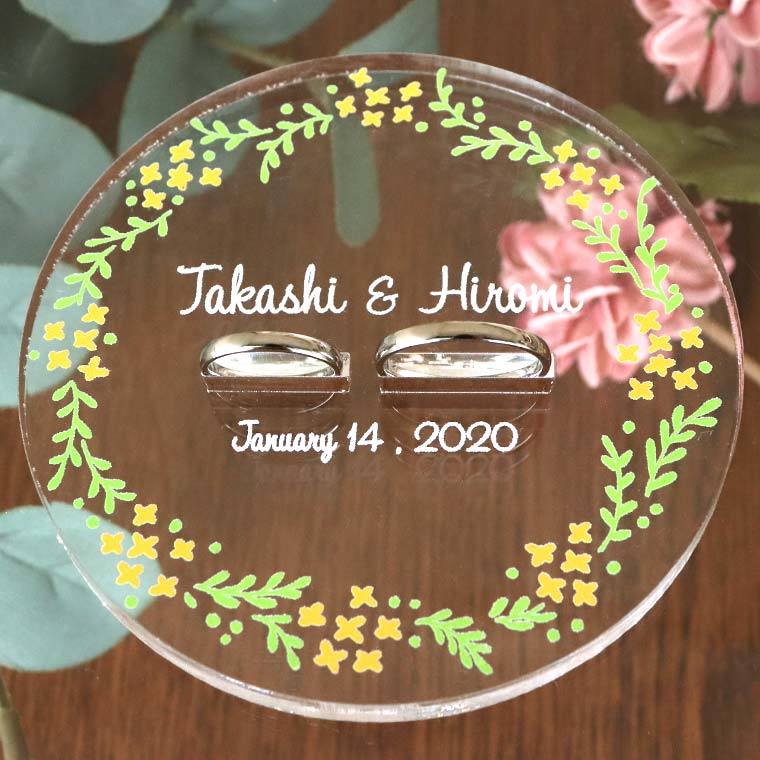 リングピロー サークル クリアアクリル アンシャンテラボ / 花嫁 wedding ウエディング 結婚式 フォトウェディング photo サプライズ アイテム お祝い 指輪 おしゃれ オシャレ お洒落 プレゼント 【宅配便】