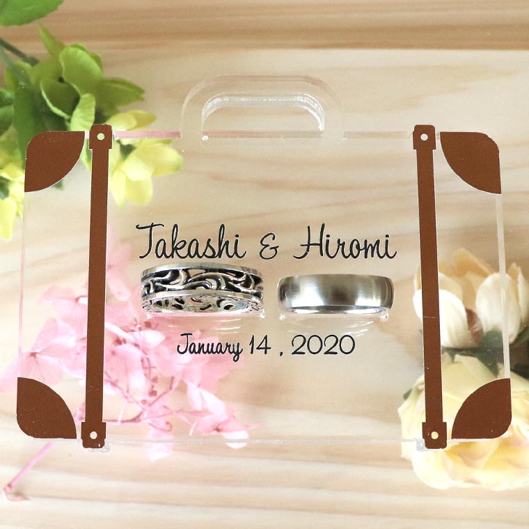 リングピロー トラベルバッグ クリアアクリル アンシャンテラボ / 花嫁 wedding ウエディング 結婚式 フォトウェディング photo サプライズ アイテム お祝い 指輪 おしゃれ オシャレ お洒落 プレゼント 【宅配便】