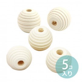 18mm×17mm 穴4mm 5個入 ウッドビーズ アイボリー ボーダー / 木製 装飾 ホワイト オフホワイト 手芸 スペーサー 上品 大人 ハンドメイド 資材 シンプル【ゆうパケット対応】|ビーズ