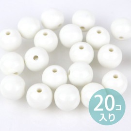 20個入 12mm ホワイト シンプルアクリルビーズ 大 球形 円形 穴2.3mm / しろ 白 シンプル 手芸 プラビーズ プラスチック スペーサー 丸 ノーマル ハンドメイド アクセサリー 資材【
