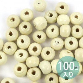 7mm×5mm 100個入 ウッドビーズ 楕円 ナチュラル ニスあり / 木製 オーナメント 木目 天然 ツヤあり スペーサー 工作材料 ハンドメイド資材【ゆうパケット対応】|ビーズ|その他