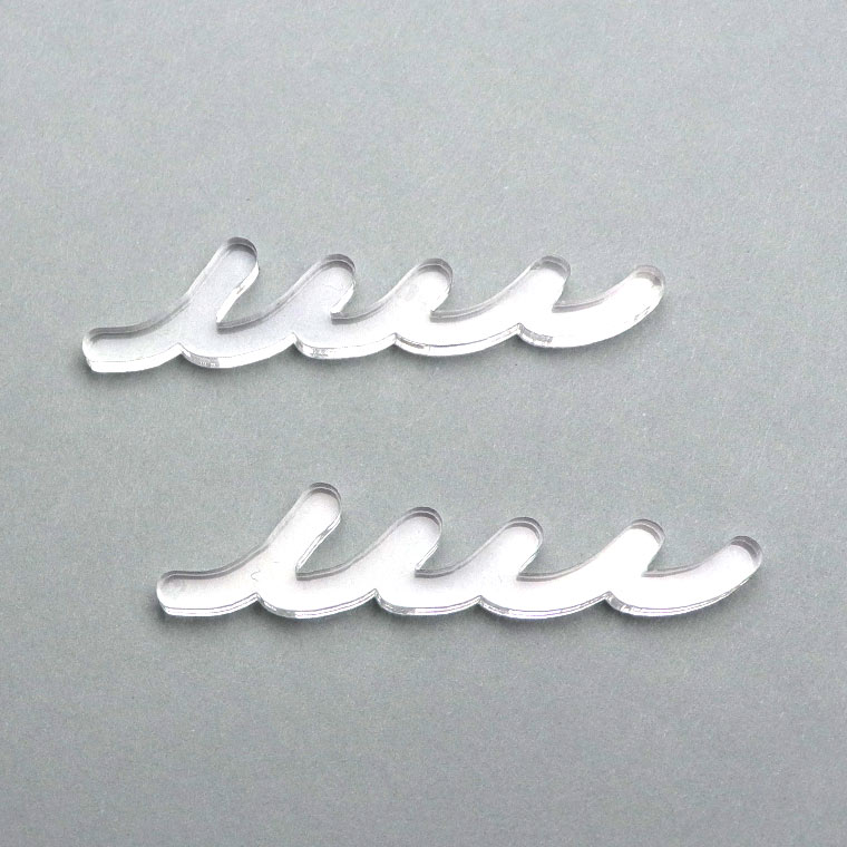 アクリル製 ディスプレイ小物 波 小サイズ クリア 12×55mm 厚さ3mm 2個入 アンシャンテラボ / 撮影用小物 SNS インスタグラム Instagram 商品画像 ネット販売 展示 ハンドメイドアクセサリー 手作り【ゆうパケット対応】