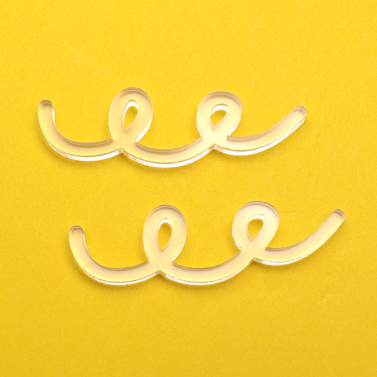 アクリル製 ディスプレイ小物 くるくる 小サイズ クリア 15×53mm 厚さ3mm 2個入 アンシャンテラボ / 撮影用小物 SNS インスタグラム Instagram 商品画像 ネット販売 展示 ハンドメイドアクセサリー 手作り【ゆうパケット対応】