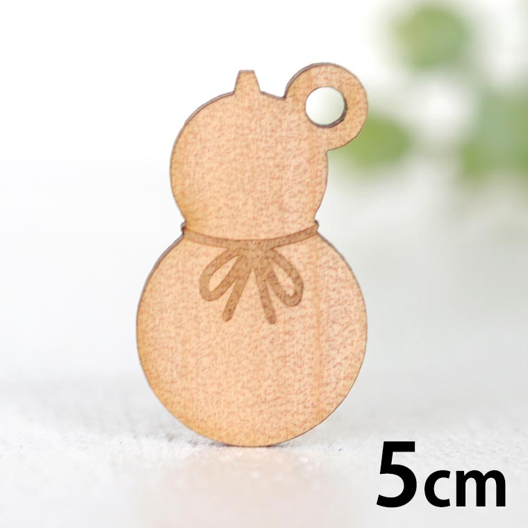 木製チャーム 銭袋 5cm 厚さ3mm アンシャンテラボ / 福笹飾り 十日戎