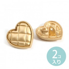 18×17mm 2個入 メタルボタン 足つき ハート ピンクゴールド / 韓国風 可愛い キュート クッション風 アクセサリー アクセント ハンドメイド 資材 ソーイング 裁縫【ゆうパケット対応】|ボ