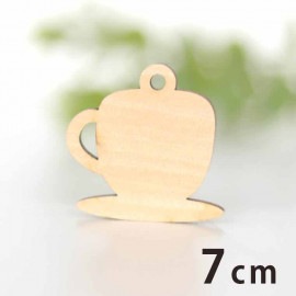木製チャーム コーヒーカップ 7cm 厚さ3mm アンシャンテラボ / オシャレ カフェ 珈琲 インテリア アクセサリーパーツ ピアス イヤリング ラッピング ハンドメイド材料 飾り 【ゆうパケット対