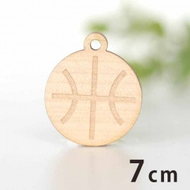 木製チャーム バスケットボール 7cm 厚さ3mm アンシャンテラボ / バスケ 部活 スポーツ 運動 クラブ ミニバス サークル アクセサリーパーツ ピアス イヤリング ラッピング ハンドメイド材料