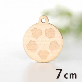 木製チャーム サッカーボール 7cm 厚さ3mm アンシャンテラボ / 部活 スポーツ 運動 クラブ サークル アクセサリーパーツ ピアス イヤリング ラッピング ハンドメイド材料 飾り 【ゆうパケッ