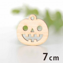 木製チャーム ジャック・オ・ランタン2 7cm 厚さ3mm アンシャンテラボ / ジャックオランタン ジャック・オー・ランタン 鬼火 カボチャ 南瓜 ハロウィン アクセサリーパーツ ピアス イヤリング
