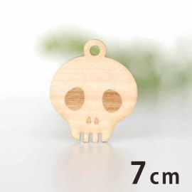 7cm アンシャンテラボ 木製チャーム スカル 厚さ3mm/ 骸骨 ホネ ハロウィン ホラー アクセサリーパーツ ピアス イヤリング ラッピング ハンドメイド材料 飾り 【ゆうパケット対応】|チャーム