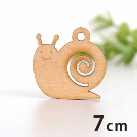 木製チャーム カタツムリ 7cm 厚さ3mm アンシャンテラボ / かたつむり 蝸牛 梅雨 アクセサリーパーツ ピアス イヤリング ラッピング ハンドメイド材料 アクセント 【ゆうパケット対応】|チャ