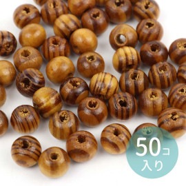 8mm×7mm 50個入 ウッドビーズ ストライプ ライトコーヒー ニスあり/ パーツ ハンドメイド 木製 スペーサー 縞 模様 ナチュラル 木目 資材 ツヤ つやつや ニス有 艶【ゆうパケット対応】