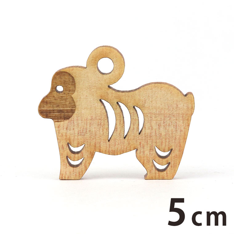 木製チャーム 干支飾り さる 5cm 厚さ3mm アンシャンテラボ / 猿 申 サル 干支 十二支 お正月 縁起物 和風 和柄 絵馬 アクセサリーパーツ ピアス イヤリング ラッピング ハンドメイド材料 飾り 【ゆうパケット対応】