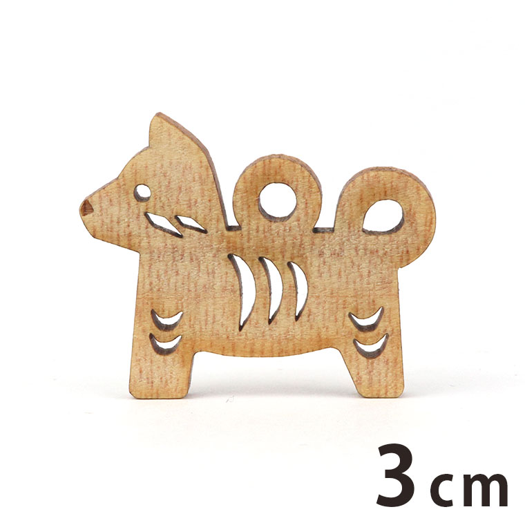 木製チャーム 干支飾り いぬ 3cm 厚さ3mm アンシャンテラボ / 犬 戌 イヌ 干支 十二支 お正月 縁起物 和風 和柄 絵馬 アクセサリーパーツ ピアス イヤリング ラッピング ハンドメイド材料 飾り 【ゆうパケット対応】