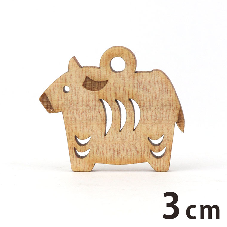 木製チャーム 干支飾り うし 3cm 厚さ3mm アンシャンテラボ / 牛 丑 ウシ 干支 十二支 お正月 縁起物 和風 和柄 絵馬 アクセサリーパーツ ピアス イヤリング ラッピング ハンドメイド材料 飾り 【ゆうパケット対応】