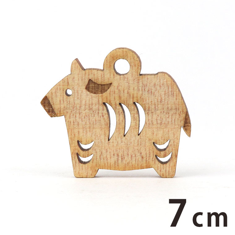 木製チャーム 干支飾り うし 7cm 厚さ3mm アンシャンテラボ / 牛 丑 ウシ 干支 十二支 お正月 縁起物 和風 和柄 絵馬 アクセサリーパーツ ピアス イヤリング ラッピング ハンドメイド材料 飾り 【ゆうパケット対応】