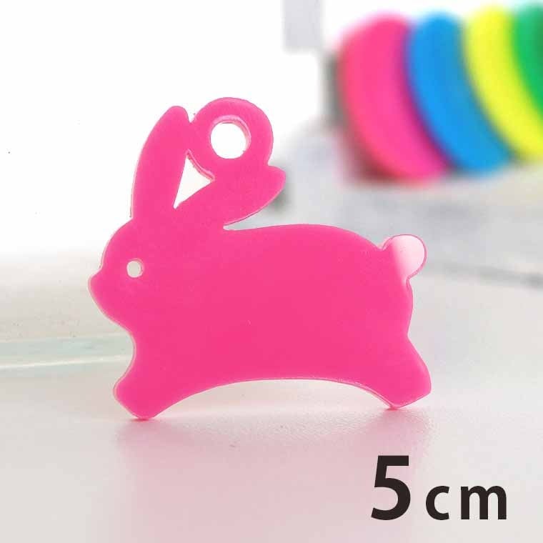 アクリルチャーム 干支飾り うさぎ 5cm 厚さ2mm 選べる豊富なカラー アンシャンテラボ / 兎 ウサギ 卯 干支 十二支 お正月 縁起物 和風 和柄 飾り アクセサリーパーツ ピアス イヤリング キーホルダー ハンドメイド材料 レジン資材 【ゆうパケット対応】