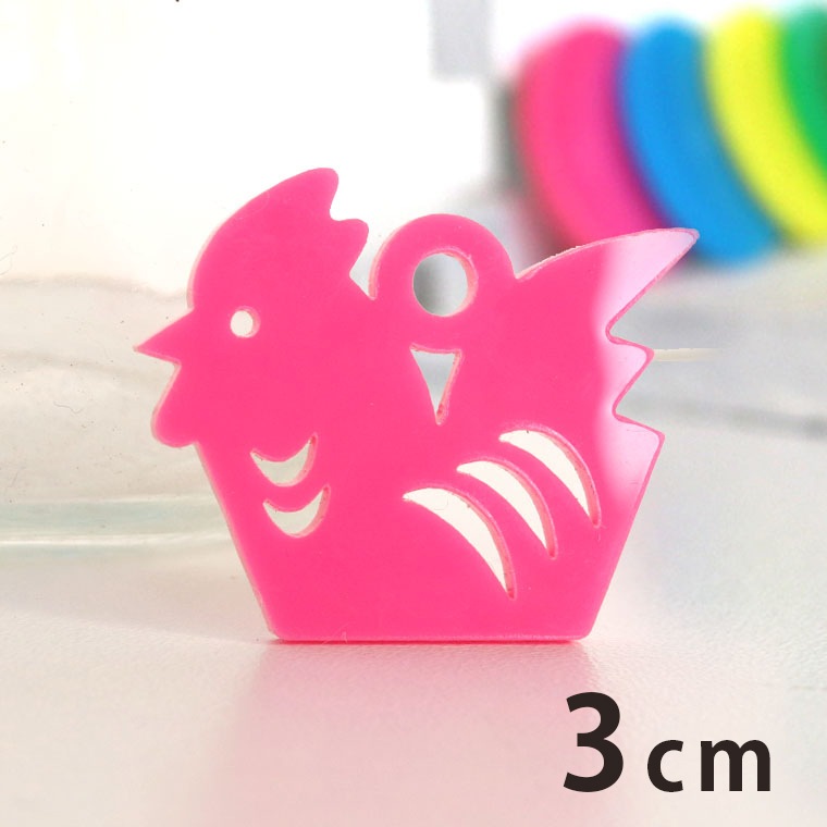 アクリルチャーム 干支飾り とり 3cm 厚さ2mm 選べる豊富なカラー アンシャンテラボ / 鳥 酉 ニワトリ 干支 十二支 お正月 縁起物 和風 和柄 飾り アクセサリーパーツ ピアス イヤリング キーホルダー ハンドメイド材料 レジン資材 【ゆうパケット対応】